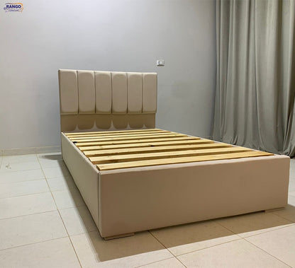 "Rango Furniture bed, featuring a design that combines quality and elegance. Color:Beige"
