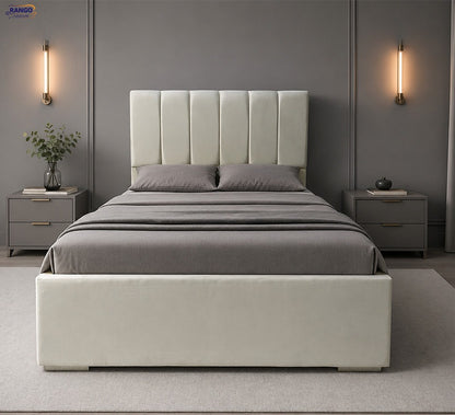 "Rango Furniture bed, featuring a design that combines quality and elegance. Color:Sugar"