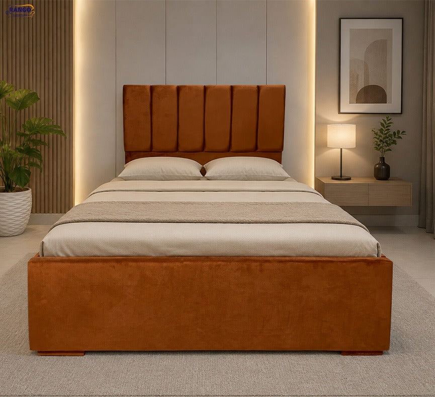 "Rango Furniture bed, featuring a design that combines quality and elegance. Color:Havan"