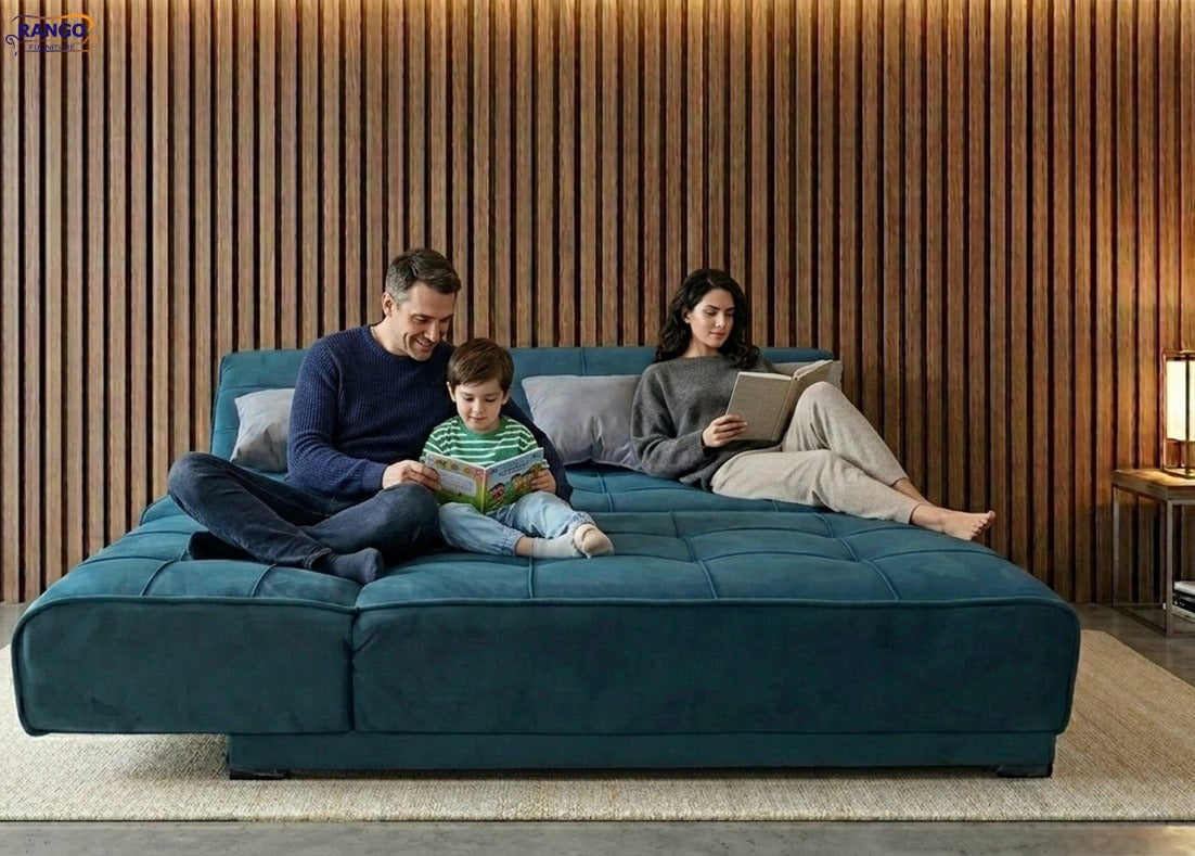 Rango L-Shape Sofa Bed (2.60×1.65 cm) for Living Rooms & Small Spaces - Teal