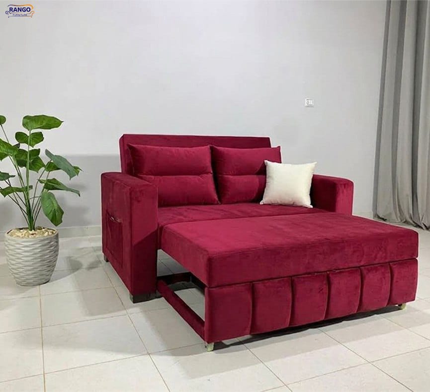 Rango Furniture Sofa Bed Width 150 cm & Depth 85 cm Perfect for living rooms, guest rooms, and small spaces. Color: Burgundy