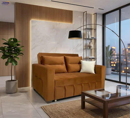 Rango Furniture Sofa Bed Width 150 cm & Depth 85 cm Perfect for living rooms, guest rooms, and small spaces. Color: Havan
