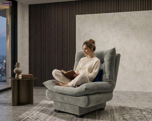 Rango Chair for Home, Office, Space Saving, Elegant Design, 90cm, Wood, Color gray