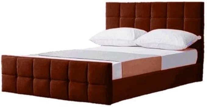 "Rango Furniture bed, featuring a design that combines quality and elegance. Color: burgundy"