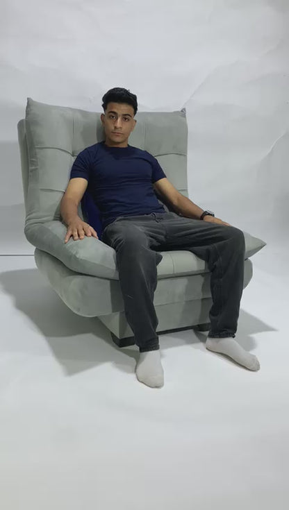 Rango Chair for Home, Office, Space Saving, Elegant Design, 90cm, Wood, Color gray